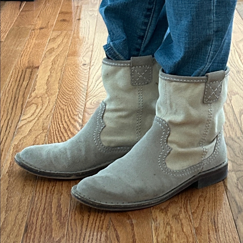 Beige Cowboy Booties - Picture 3 of 15